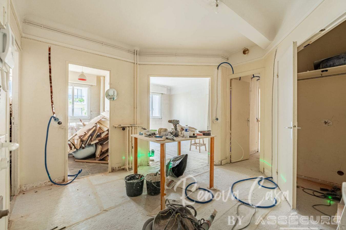 chantier de rénovation intérieure à Paris 7