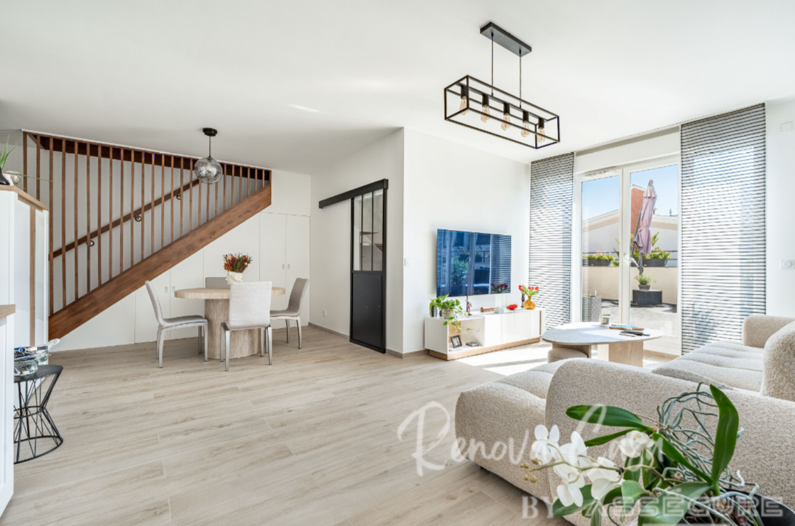 aménagement design d'un couloir avec rangements